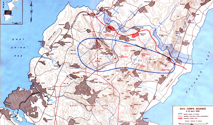 Map XI: XXIV Corps Advance, 9-12 April 1945
