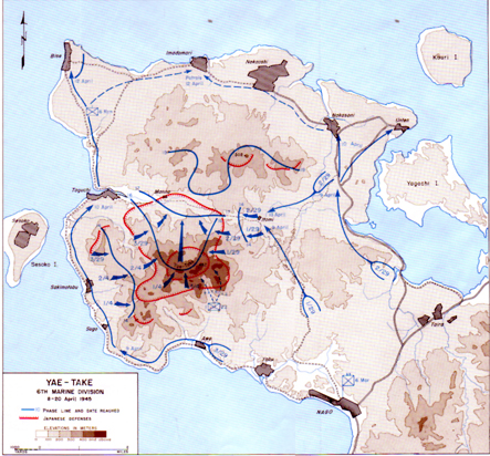 Map XIV: Yae-Take: 6th Marine Division, 8-20 April 1945