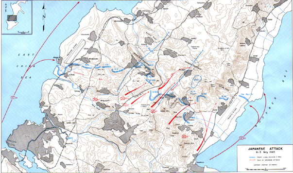 Map XXXIII: Japanese Attack, 4-5 May  1945