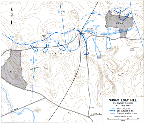 Map XXXVII: Sugar Loaf Hill: 6th Marine Division, 16-17 May 1945