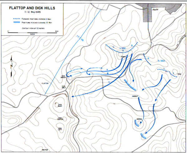 Map XXXIX: Flattop and Dick Hills, 11-12 May 1945