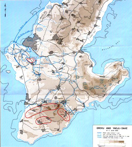 Map XLVII: Oroku and Yaeju-Dake, 4-11 June 1945