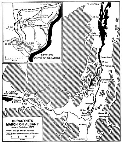 Map 9: Burgoyne's March on Albany