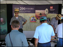 Photo: Visitors had many opportunities to learn more about the members of the expedition at the U.S. Army Corps of Engineers display booth in Atchison.