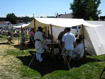 Photo: Another view of Jeffersonian era soldiers in their encampment located in downtown Atchison.