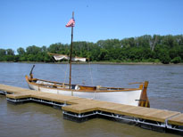Photo: Another view of the “White” pirogue – note the rudder mounted on the stern.