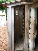 Photo: Sentry box located inside Fort Clatsop next to the officers quarters. 