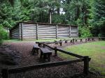 Photo: Looking toward the gate of Fort Clatsop from the rifle range to the east. 