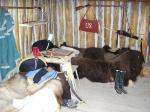 Photo: Beds in the officers quarters at Fort Mandan.