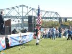Photo: Presentation of the Colors at the opening ceremony of "Falls of the Ohio" by soldiers of the Old Guard 1802 Official U.S. Army Color Guard.