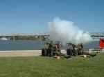 Photo: National Guard salute battery heralds arrival of the Lewis and Clark expedition at Waterfront Park in Louisville on 14 October 2003.