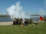 Photo: National Guard salute battery heralds arrival of the Lewis and Clark expedition at Waterfront Park in Louisville on 14 October 2003.