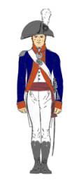 Image 3.  Captain of infantry in undress with sword.  The undress coat simply omitted the lace but was otherwise identical in design to the dress coat.  The sash should be red.  Note that the fringe to the sash in this period was a continuation of the same thread used in the weave of the sash and they were not the separate bullion knots adopted in 1832.