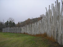 Photo: This wooden palisade was built to keep out other Indian tribes, primarily the Sioux, who frequently raided Mandan villages.