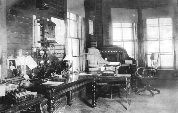 Photo:  Interior of Fort Gibbon telegraph office