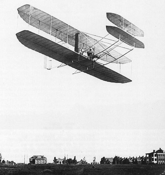 Photo:  Orville Wright flies over Fort Myer, 1908