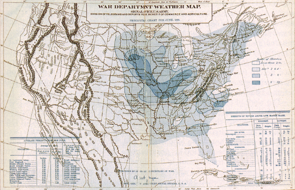 Map:  War Department weather map, 1875