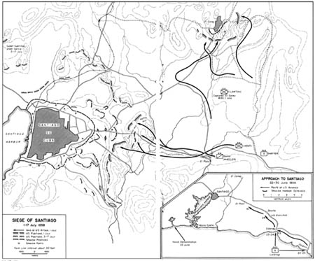 Map 37: Siege of Santiago 1-17 July 1898