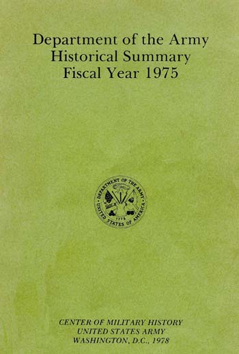 Cover: Department of the Army Historical Summary Fiscal Year, 1975