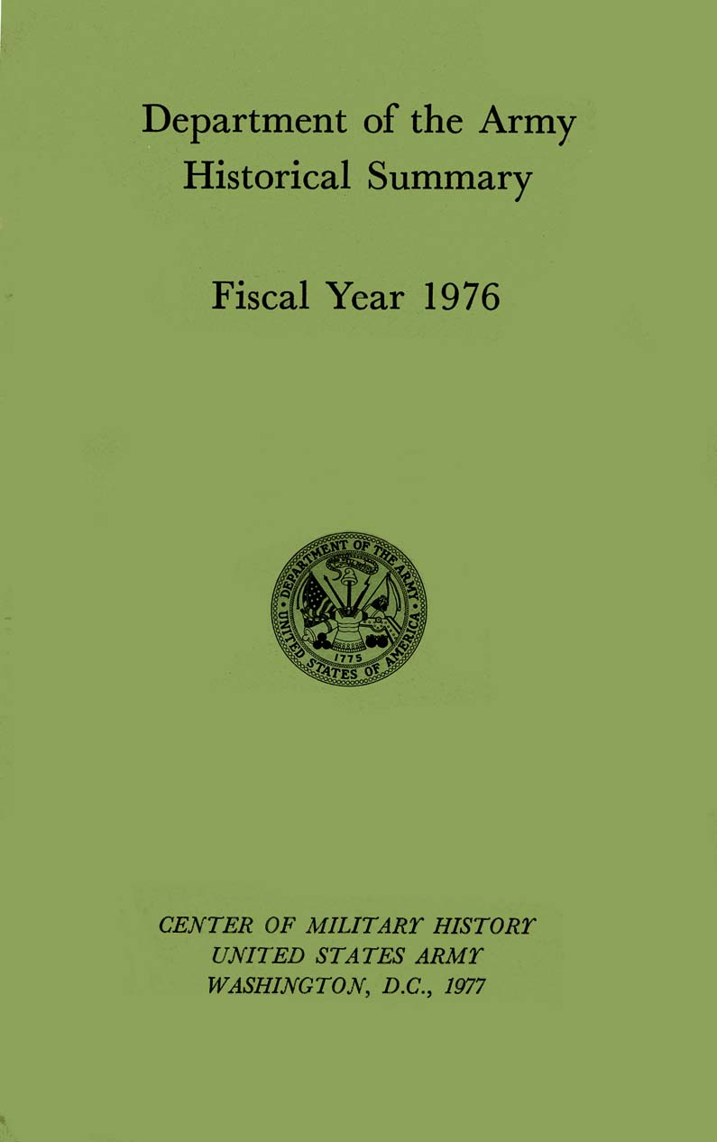Cover, Department of the Army Historical Summary, 1990 & 1991