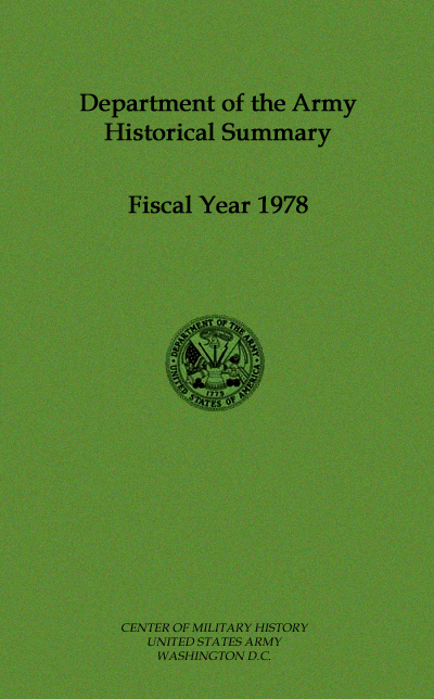 Department of the Army Historical Summary - Fiscal Year 1978