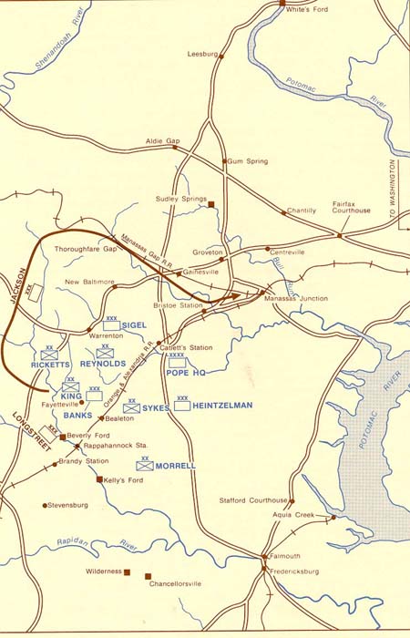 Map, Jackson's & Longstreet's Movements