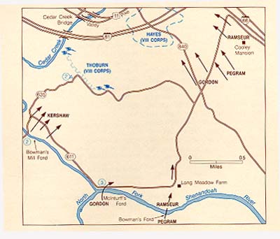 Map, Cedar Creek Battlefield, Shenandoah Fords