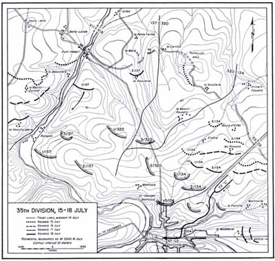 Map 21 35th Division, 15-18 July