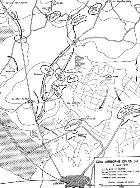 Map, 101st Airborne Division on D+1