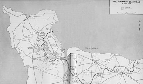 Map, The Normandy Beachhead