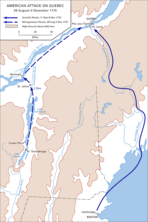American Attack on Quebec, 28 August-2 December 1775