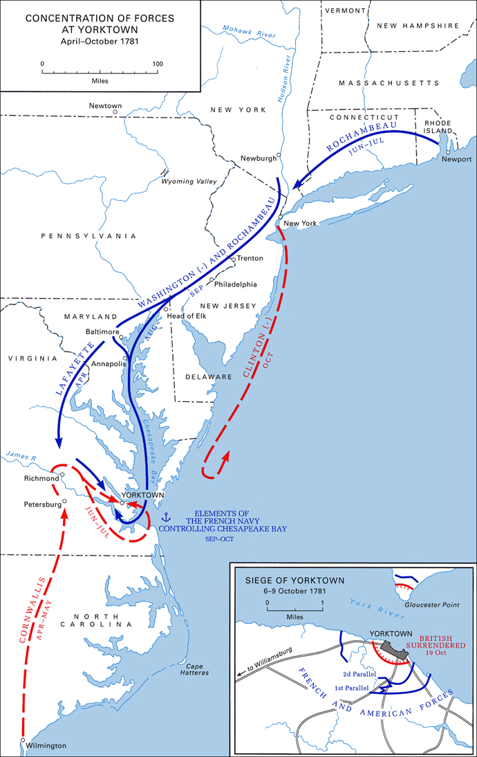 Concentration of Forces at Yorktown, April-October 1781