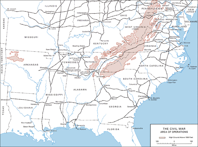 The Civil War Area of Operations