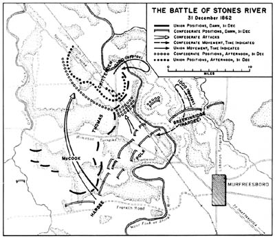 Map 25:  The Battle of Stones River 31 December 1862