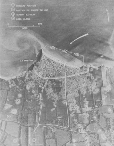Map 6 The 2d Ranger Battalion at Pointe du Hoe, 6 June (Photograph 15 June 1944)