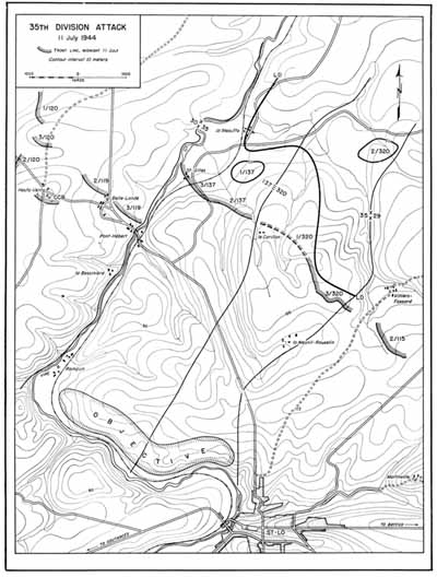Map 12  35th Division Attack 11 July 1944
