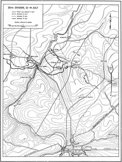 Map 15 35th Division, 12-14 July