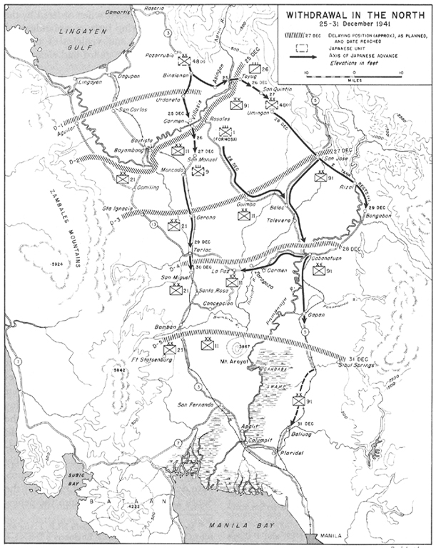 Map:  Withdrawal in the North, 25-31 December 1941