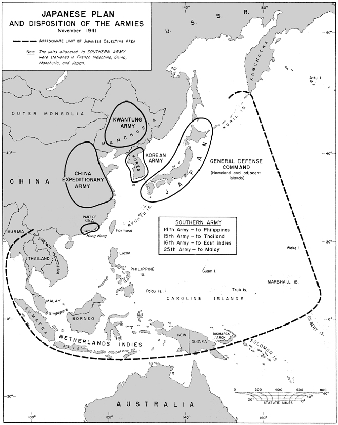 Map:  Japanese Plan and Disposition of the Armies