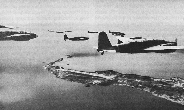 Photo:  Japanese bombers over Corregidor