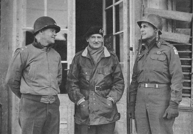 Photo:  General Collins, Field Marshal Montgomery, and General Ridgway