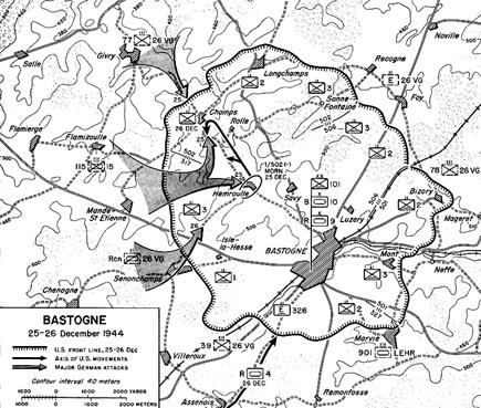 Map:  Bastogne, 25-26 December 1944