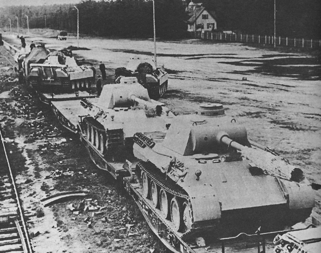 Photo:  Panther Tanks en route to the Front