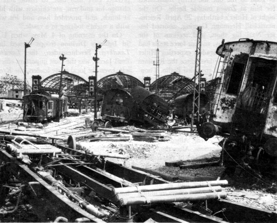 MUNICH'S MAIN RAILROAD STATION, MAY 1945