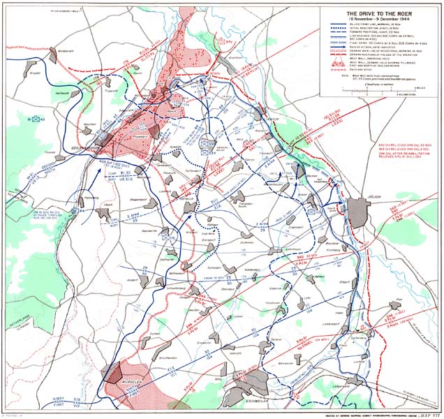 Map VII: The Drive to the Roer 16 November-9 December 1944