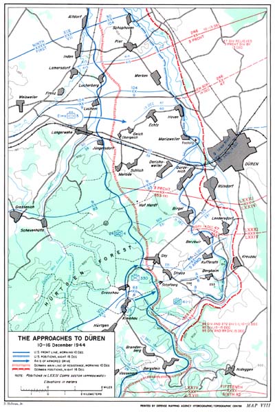 Map VIII: The Approaches to Düren 10-16 December 1944