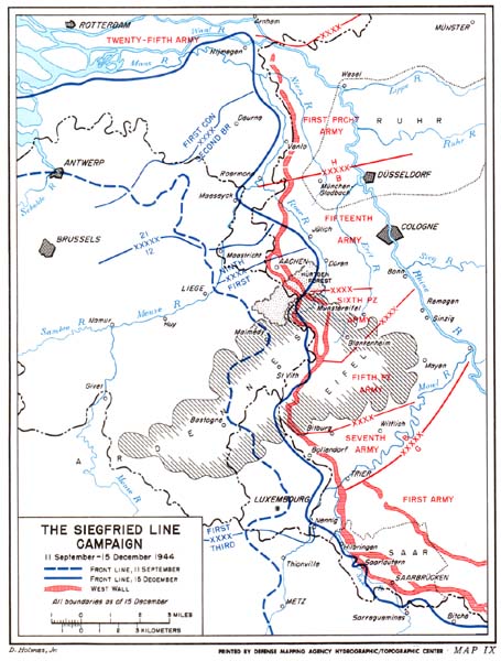 Map IX: The Siegfried Line Campaign 11 September - 15 December 1944