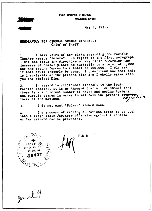 Image, MEMORANDUM FOR GENERAL GEORGE MARSHALL (Click on the image for the text version)