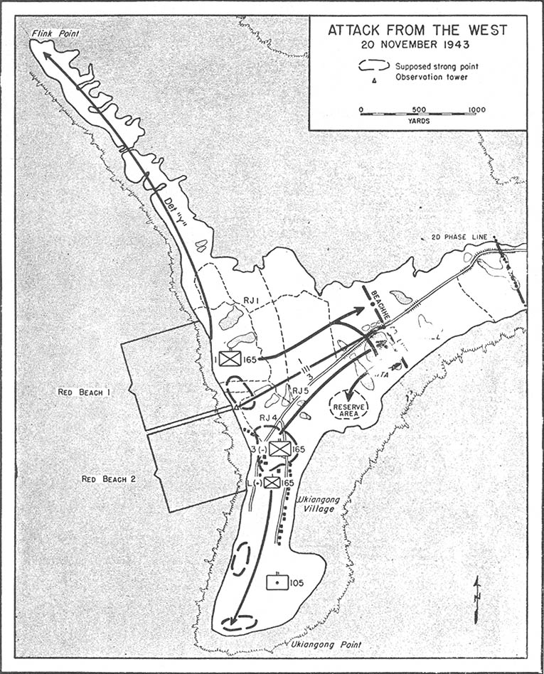 map no.5: Attack from the West, 20 November 1943