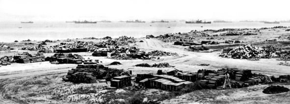 Photo: Handling supplies at 196th Ordnance dump